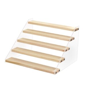 Présentoir Escalier 5 marches plexi/ bois